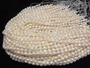 [Video] Fresh Water Pearl AA Wrinkle Rice 7x5x5mm White 1strand beads (approx. 13 inches/33 cm)