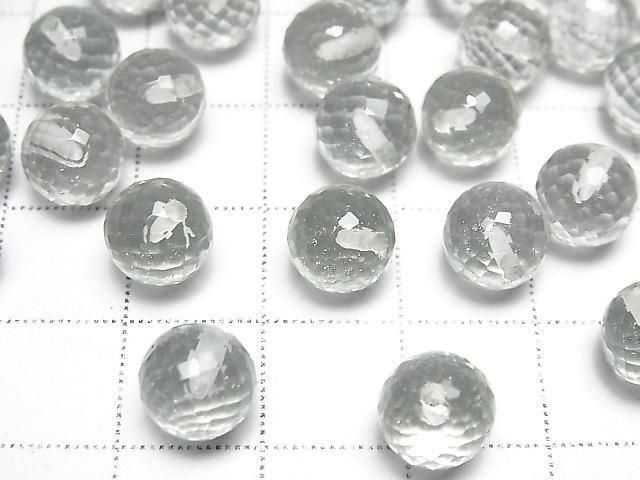 [Video] High Quality Green Amethyst AAA Half Drilled Hole Faceted Round 8mm 2pcs