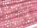 [Video] High Quality! Pink Tourmaline AA++ Cube Shape 2x2x2mm 1strand beads (approx. 15 inches/37 cm)