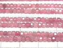[Video] High Quality! Pink Tourmaline AA++ Cube Shape 2x2x2mm 1strand beads (approx. 15 inches/37 cm)