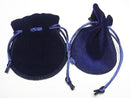 Round Drawstring Bag (Velvet) Navy 1pc