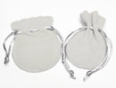 Round Drawstring Bag (Velvet) Gray 1pc