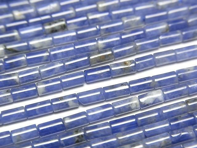 [Video] Sodalite AA++ Tube 4x2x2mm 1strand beads (approx. 15 inches/36 cm)