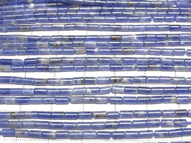 [Video] Sodalite AA++ Tube 4x2x2mm 1strand beads (approx. 15 inches/36 cm)