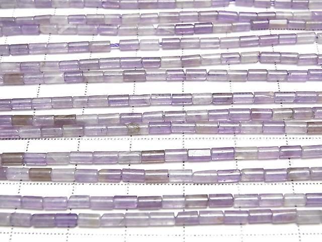 [Video] Mixed Amethyst Tube 4x2x2mm 1strand beads (approx. 15 inches/36 cm)