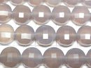 [Video] High Quality! Gray Onyx Faceted Coin 10x10mm Half or 1strand beads (approx. 14 inches/34 cm)
