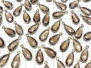 [Video] High Quality Smoky Quartz AAA Bezel Setting Pear shape 17x9mm 18KGP 2pcs
