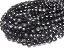 [Video] High Quality! Black Agate Faceted Coin 10x10mm 1strand beads (approx. 14 inches/34 cm)