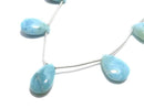 [Video][One of a kind] Larimar Pectolite AA++ Pear shape (Smooth) 1strand (7pcs) NO.11