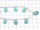 [Video][One of a kind] Larimar Pectolite AA++ Pear shape (Smooth) 1strand (7pcs) NO.11