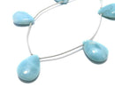 [Video][One of a kind] Larimar Pectolite AA++ Pear shape (Smooth) 1strand (5pcs) NO.12