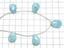 [Video][One of a kind] Larimar Pectolite AA++ Pear shape (Smooth) 1strand (5pcs) NO.12