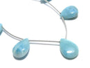[Video][One of a kind] Larimar Pectolite AA++ Pear shape (Smooth) 1strand (7pcs) NO.13