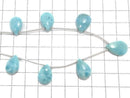 [Video][One of a kind] Larimar Pectolite AA++ Pear shape (Smooth) 1strand (7pcs) NO.13