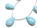 [Video][One of a kind] Larimar Pectolite AA++ Pear shape (Smooth) 1strand (7pcs) NO.14