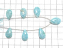 [Video][One of a kind] Larimar Pectolite AA++ Pear shape (Smooth) 1strand (7pcs) NO.14