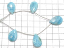 [Video][One of a kind] Larimar Pectolite AA++ Pear shape (Smooth) 1strand (5pcs) NO.15