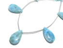[Video][One of a kind] Larimar Pectolite AA++ Pear shape (Smooth) 1strand (5pcs) NO.16