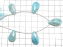 [Video][One of a kind] Larimar Pectolite AA++ Pear shape (Smooth) 1strand (5pcs) NO.16