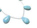 [Video][One of a kind] Larimar Pectolite AA++ Pear shape (Smooth) 1strand (5pcs) NO.17
