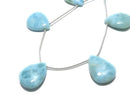 [Video][One of a kind] Larimar Pectolite AA++ Pear shape (Smooth) 1strand (5pcs) NO.18