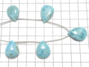 [Video][One of a kind] Larimar Pectolite AA++ Pear shape (Smooth) 1strand (5pcs) NO.18