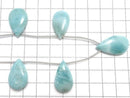 [Video][One of a kind] Larimar Pectolite AA++ Pear shape (Smooth) 1strand (5pcs) NO.19