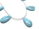 [Video][One of a kind] Larimar Pectolite AA++ Pear shape (Smooth) 1strand (5pcs) NO.21