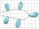 [Video][One of a kind] Larimar Pectolite AA++ Pear shape (Smooth) 1strand (5pcs) NO.21