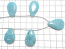 [Video][One of a kind] Larimar Pectolite AA++ Pear shape (Smooth) 1strand (5pcs) NO.22