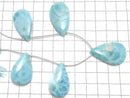 [Video][One of a kind] Larimar Pectolite AA++ Pear shape (Smooth) 1strand (5pcs) NO.23