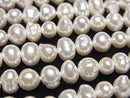 [Video] Fresh Water Pearl AA White Potato 5-7mm Pearl Coated 1strand beads (approx. 15 inches/38 cm)