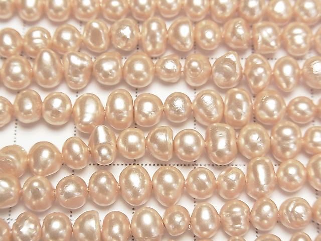 [Video] Fresh Water Pearl AA Classic Orange Potato 5-7mm Pearl Coated 1strand beads (approx. 15 inches/38 cm)