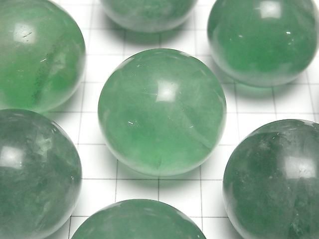 [Video] Green Fluorite AA++ Sphere Round 30mm 1pc