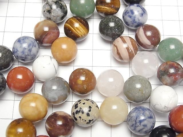 [Video] Mixed Stone Round 14mm Bracelet