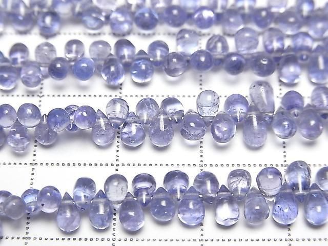 [Video] High Quality Tanzanite AAA Drop (Smooth) half or 1strand beads (aprx.7inch/18cm)