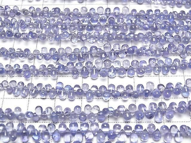 [Video] High Quality Tanzanite AAA Drop (Smooth) half or 1strand beads (aprx.7inch/18cm)