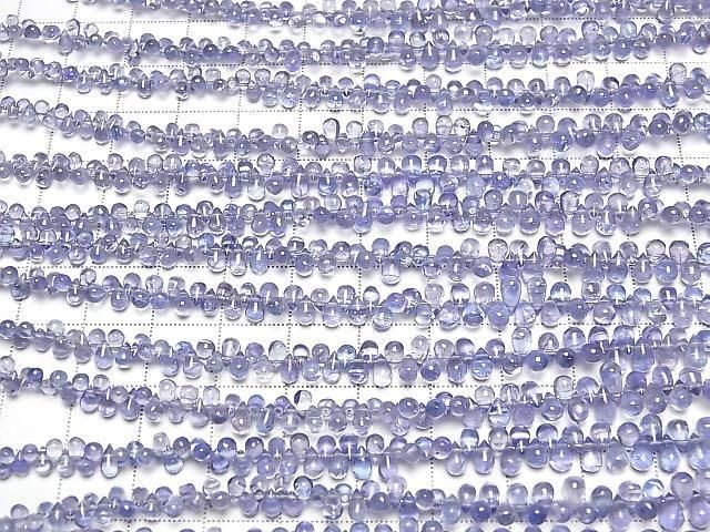 [Video] High Quality Tanzanite AAA Drop (Smooth) half or 1strand beads (aprx.7inch/18cm)