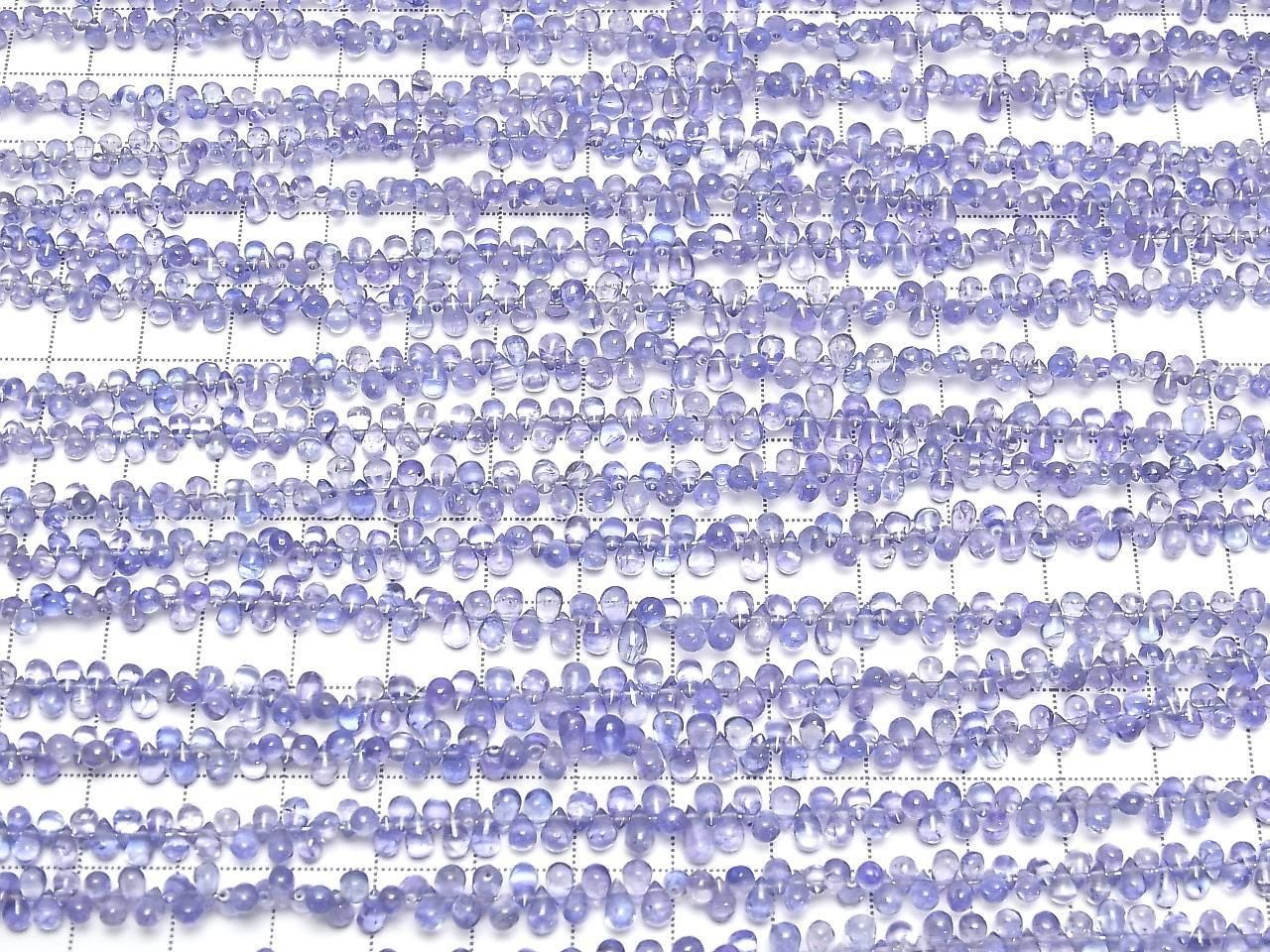 [Vidéo] Gouttelettes de Tanzanite AAA de Haute Qualité (Lisses) Perles demi ou 1 fil (env. 7 pouces/18 cm)