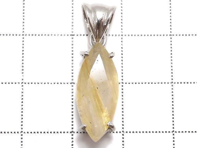 [Video][One of a kind] High Quality Rutilated Quartz AAA- Pendant Silver925 NO.10