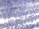 [Video] High Quality Tanzanite AAA Drop Faceted Briolette half or 1strand beads (aprx.7inch/18cm)