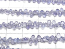 [Video] High Quality Tanzanite AAA Drop Faceted Briolette half or 1strand beads (aprx.7inch/18cm)