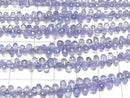[Video] High Quality Tanzanite AAA Drop Faceted Briolette half or 1strand beads (aprx.7inch/18cm)