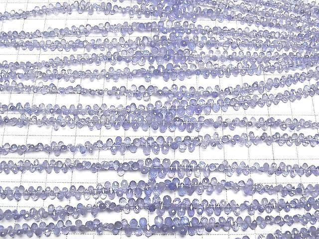 [Video] High Quality Tanzanite AAA Drop Faceted Briolette half or 1strand beads (aprx.7inch/18cm)
