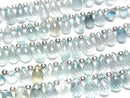 [Video] High Quality Natural Blue Zircon AAA Drop Faceted Briolette Half or 1strand beads (approx. 7 inches/18 cm)