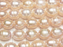 [Video] Fresh Water Pearl AA Wrinkle Rice 10x8x8mm Light Orange 1strand beads (approx. 13 inches/33 cm)