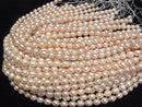 [Video] Fresh Water Pearl AA Wrinkle Rice 10x8x8mm Light Orange 1strand beads (approx. 13 inches/33 cm)