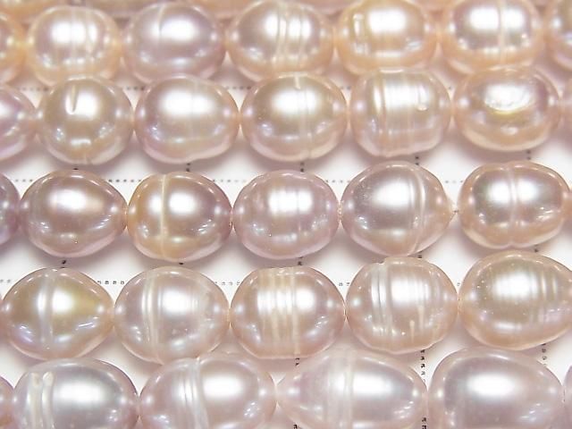 [Video] Fresh Water Pearl AA Wrinkle Rice 10x8x8mm Classic Pink 1strand beads (approx. 13 inches/33 cm)