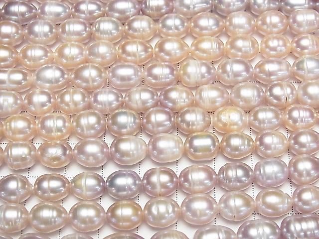 [Video] Fresh Water Pearl AA Wrinkle Rice 10x8x8mm Classic Pink 1strand beads (approx. 13 inches/33 cm)