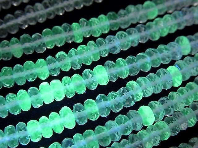 [Video] High Quality Hyalite Opal AAA Faceted Button Rondelle Half or 1strand beads (approx. 17 inches/42 cm)